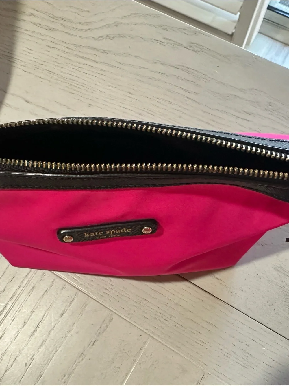 kate spade Hot Pink and Black Cosmetic Pouch